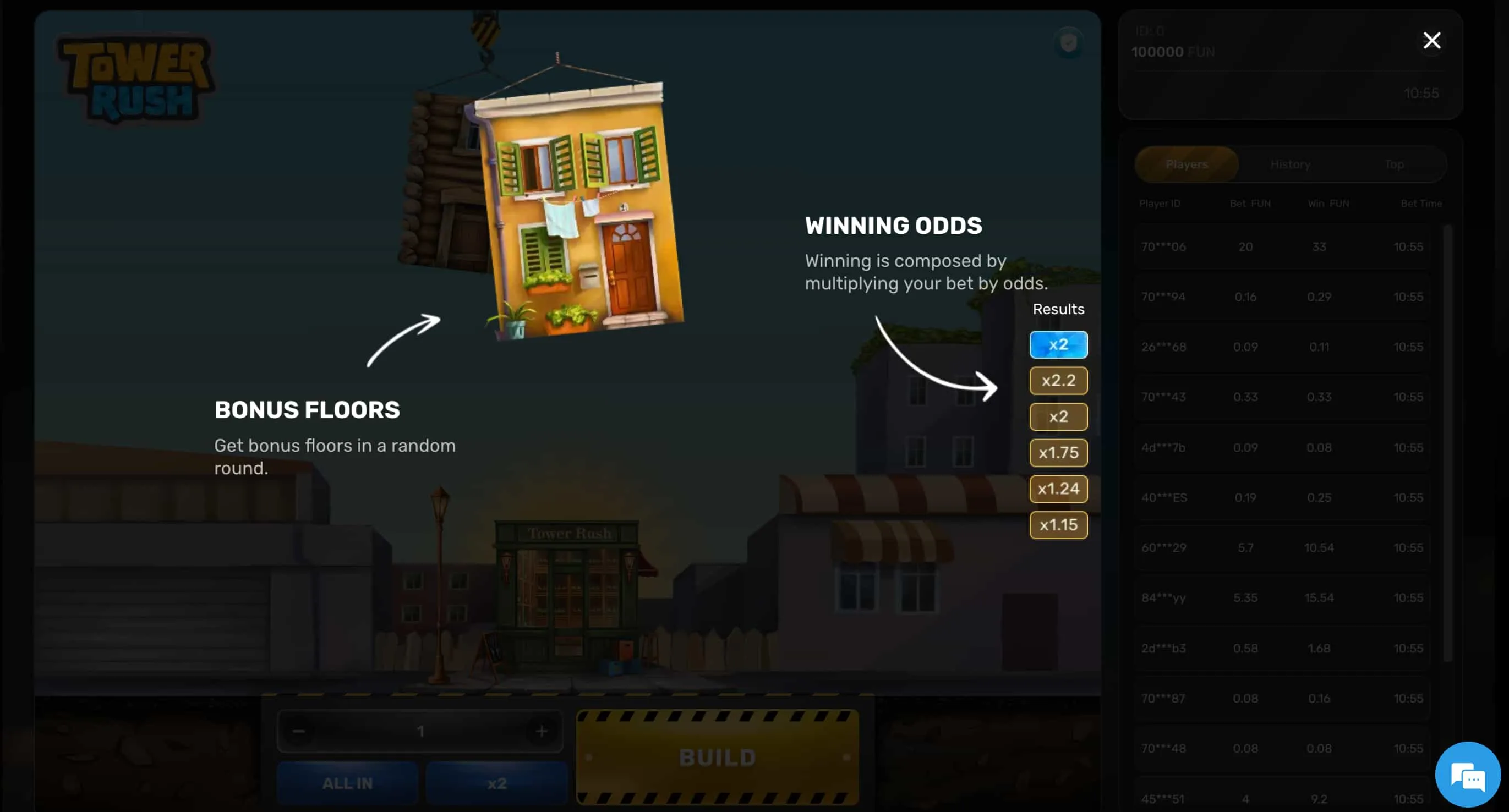 Especificaciones del Juego Tower Rush